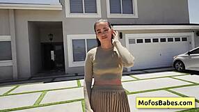 sexy brunette angelina moon pays gardener logan xander with wet blowjob and juicy pussy fucking