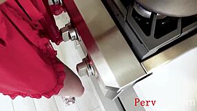 big tits stepmom gives head while cooking eggs