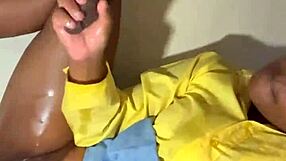 Woman Milks Monster Cock On Desk, Cum On Tits