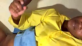 Woman Milks Monster Cock On Desk, Cum On Tits