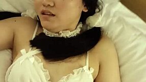 Can You Handle This Shaved Chinese Babe's Blowjob in Stockings?