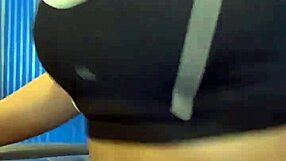 Hot Babe Licks Pussy in Crowded Bathroom After Workout?