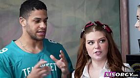 these sexy teen stepsisters get fucked like animals in the classroom while cheating on exams.