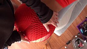 Asian babe in yoga pose gets doggystyle creampie fuck from big cock