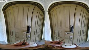 Blonde Slut In Stockings Bent Over For Doggystyle Cumshot With Milkman In VR