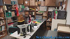 Inked Teen Shoplifter Bent Over Hard