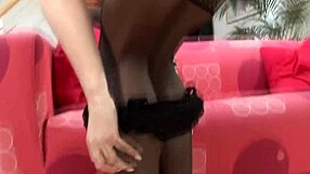 a striptease with double dildo penetration and ripped clothes