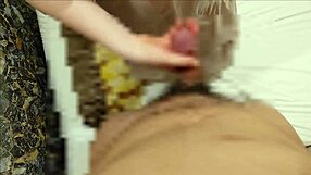 you think men are weak? she crushes my cockhead and slaps my balls during messy handjob