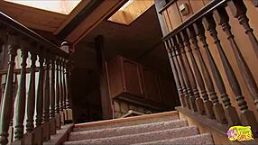 Humping Double Ended Dildo In Doggy Style