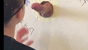 I Discovered a Gloryhole and Enjoyed Deepthroat Blowjob with Cum on Ass