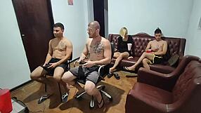 friends' video game turns into passionate gay anal sex.