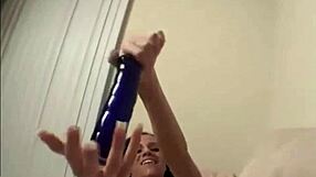 Toy my pussy through ripped stockings