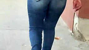 Latina nalgona rocks tight jeans in steamy display