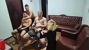 friends' video game turns into passionate gay anal sex.