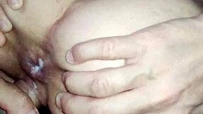 Mature milf in stockings gets anal holes fucked hard in close-up