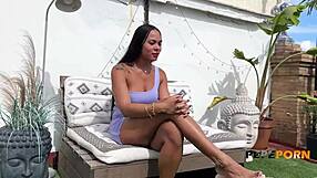 hot rooftop fuck for kim desperate for older dicks