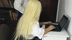 hot secretary enjoys doggystyle fucking