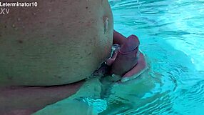 Enjoying a relaxing solo session by the pool part 2