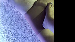 i'm making my husband wear my wet pantyhose for a kinky footjob