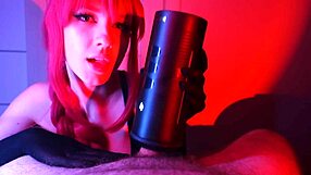 Satisfying him with sex toy and blowjob