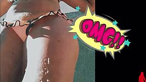 blonde milf gets horny in garden pov webcam