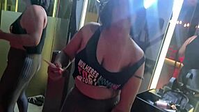 Blonde Slut Swallows Cum Backstage!