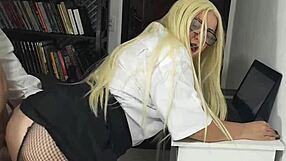 hot secretary enjoys doggystyle fucking