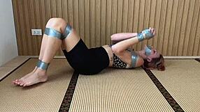 Horny girlfriend punished with vibrator in garage