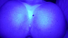 Passionate blowjob leads to creampie in blue room