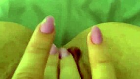 Horny Brazilian Wife Masturbates in Shorts Before Work