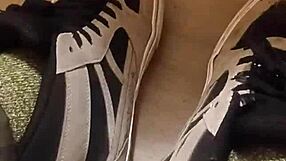 Friend has fun trashing my sneakers