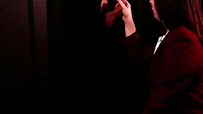 Student Sucks Cock at Gloryhole in Stockings and Lingerie!