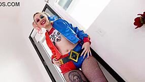 Blonde arielle aquinas in pigtails gives huge cock blowjob and swallows cum using fleshlight in pov.