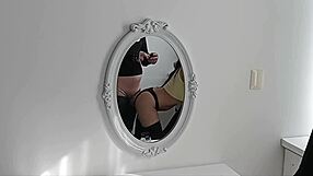 Big cock fucks me in thong, barefoot, busty latina brunette.