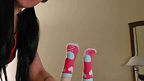 Emy Angel massages her petite eighteen plus redhead body with raw passion!