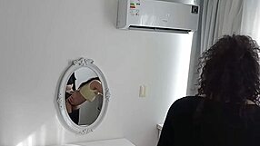 Big cock fucks me in thong, barefoot, busty latina brunette.