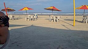 Big Tits Pussy On Beach Public