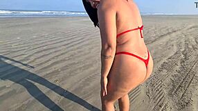 Big Tits Pussy On Beach Public