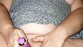 Milf masterbates while playing with cock in maledom scene