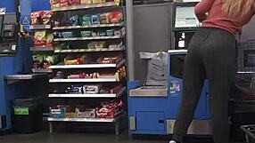 blonde milf in spandex shows nice ass for rough fucking