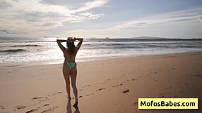 naughty sahara skye sucks charles dera's dick at beach