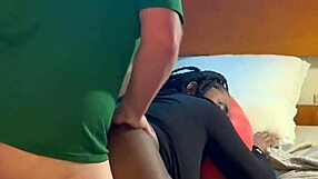 i made an amateur homemade ebony sucking and fucking a white guy in the hood.