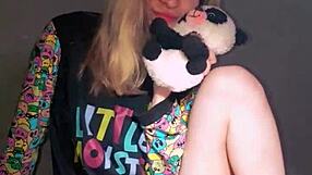 Bonneyuwu in pajamas masturbates with dildo