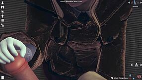 Blonde in white lingerie whipped and fucked