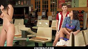 using my girlfriend and stepmom for wild 3some at bowling - cncmilf