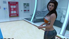 Petite Brunette Stares At Busty Milf's Tits!