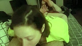 Redhead Submissive Slave Lays On Belly For Deepthroat Blowjob