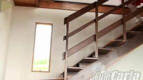 Cute Carla Fingers Her Pussy Hard Upstairs!