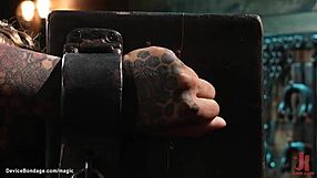 ebony slave pinned with vampire sticks