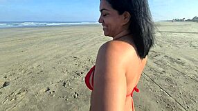 Big Tits Pussy On Beach Public
